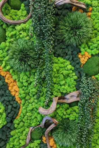 Luxury Apartment Interior with Moss Art in Columbus, OH