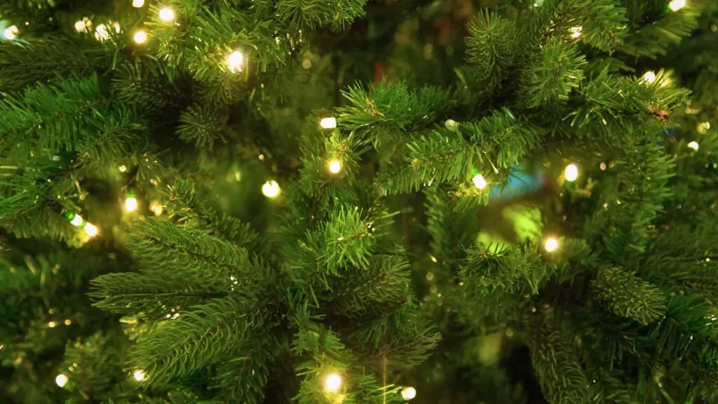 LED Christmas Lights on Artificial Tree