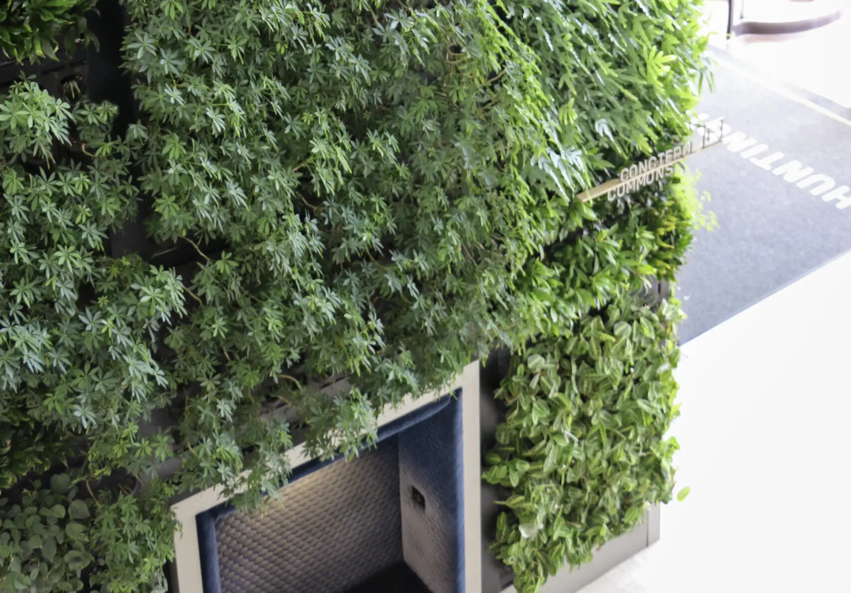 Huntington Center living wall with vibrant plants in Columbus, OH