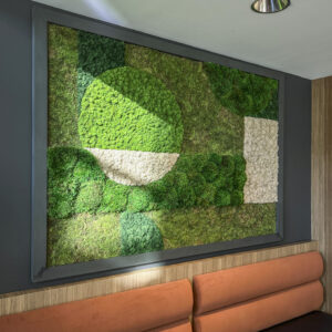 A geometric-driven moss wall.